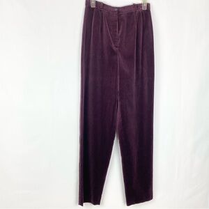 Talbots Women's Deep Wine Color Velvet Straight Leg Pants Sz 6
